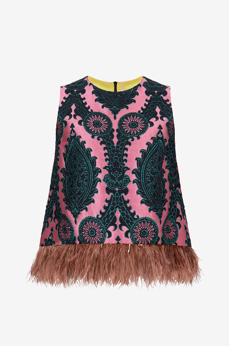LA DOUBLEJ Ärmelloses Jacquard-Top mit Federn La Scala Oltrarno Damen ROSA 1
