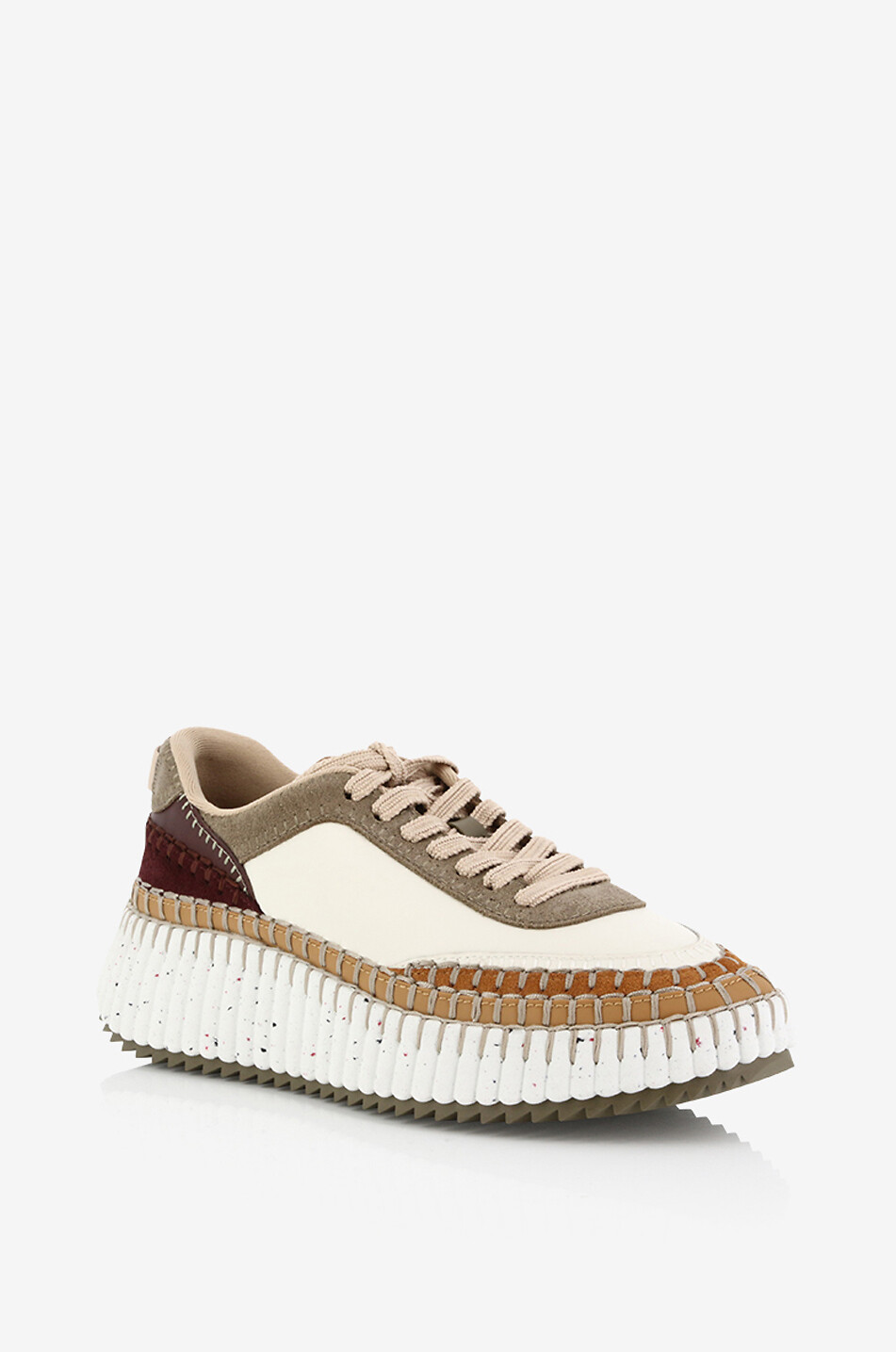 Nama low-top leather and suede sneakers