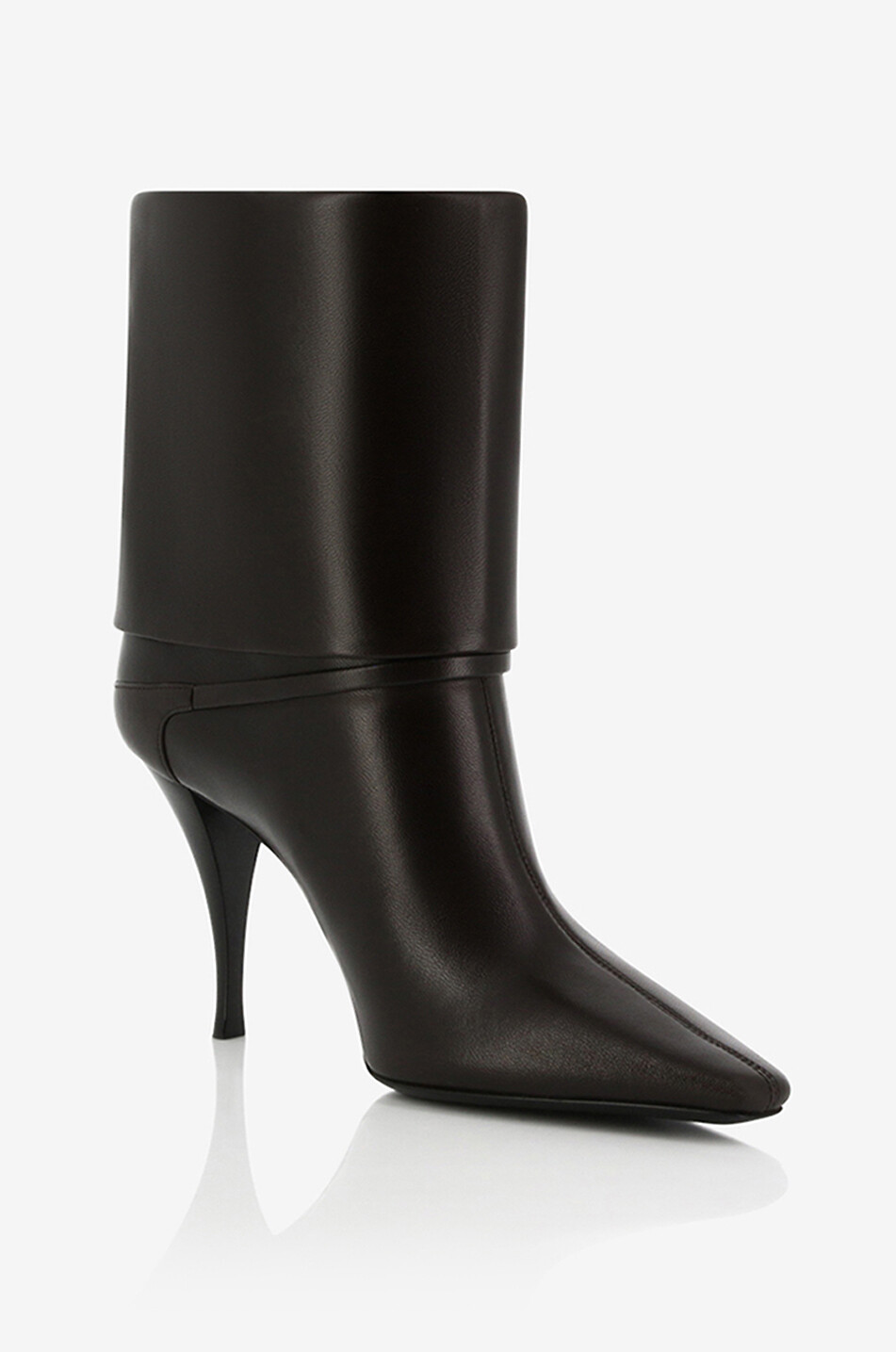 SAINT LAURENT PARIS Ricky 90 nappa leather ankle boots with stiletto heel Women DARK BROWN 1