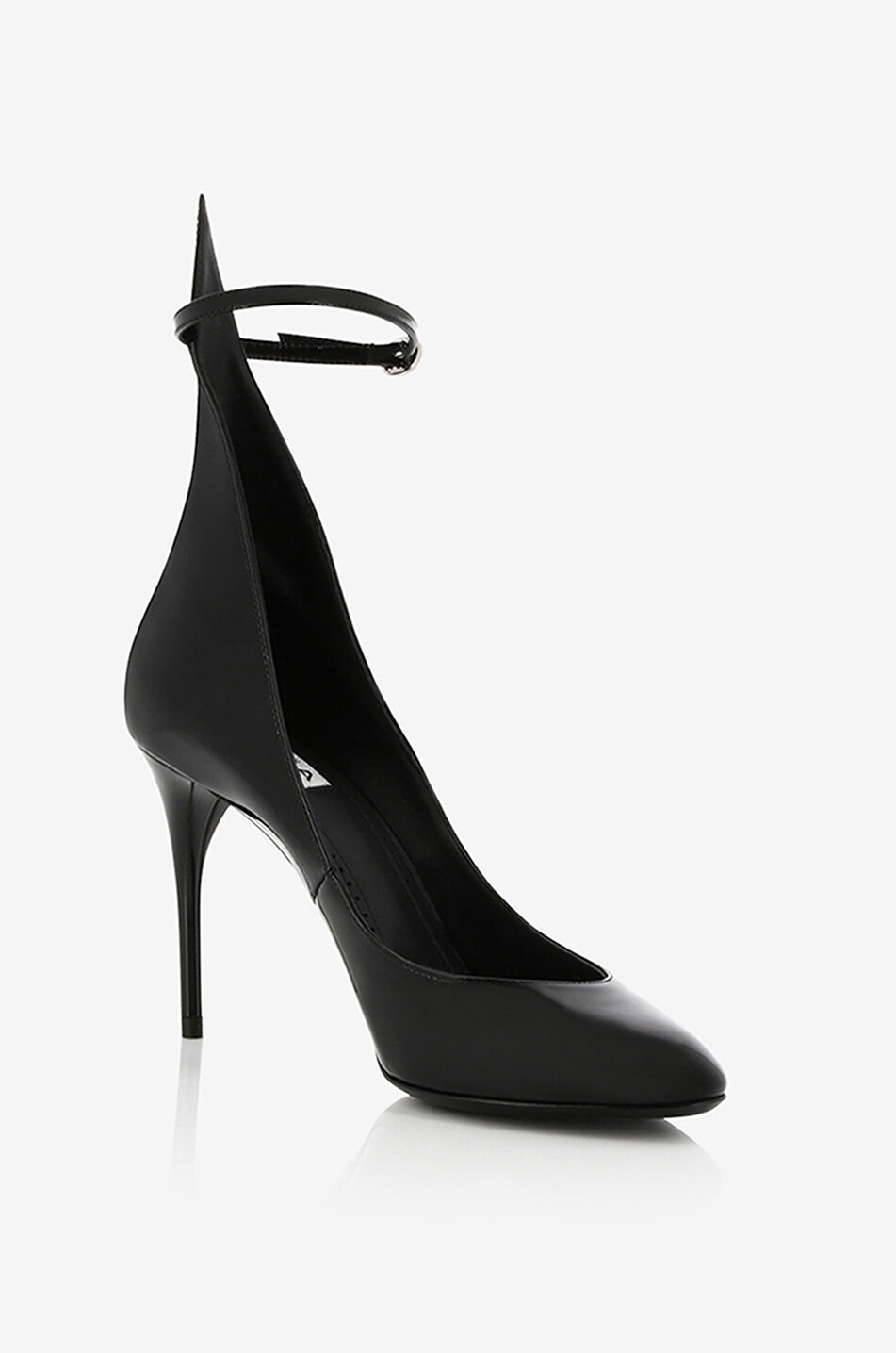 Décolleté 90 patent leather pumps with ankle strap