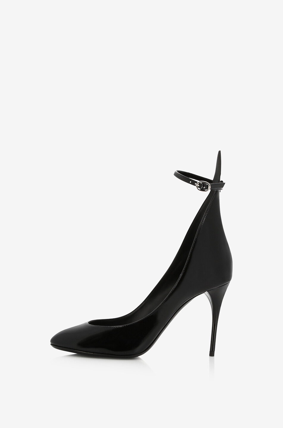 ALAÏA Décolleté 90 patent leather pumps with ankle strap Women BLACK 3