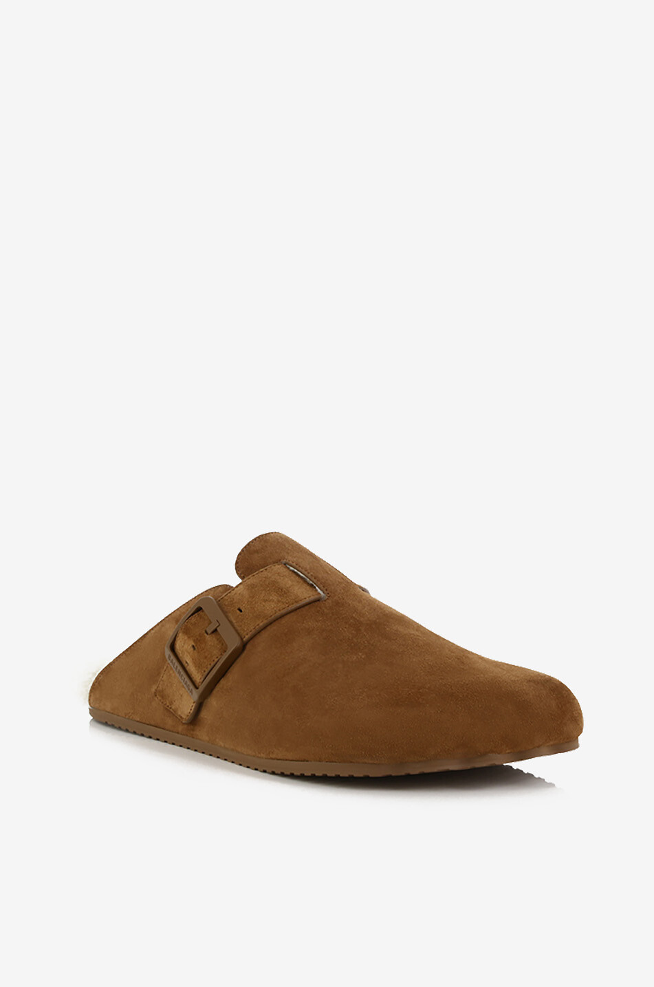 BALENCIAGA Sabots en daim doublés Sunday Mule Homme CAMEL 1