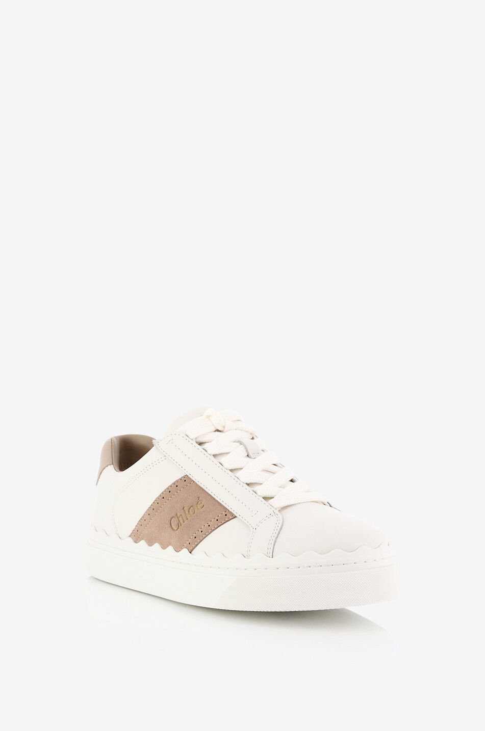 CHLOE Lauren leather and suede low-top sneakers Women MULTI COLOURED 1
