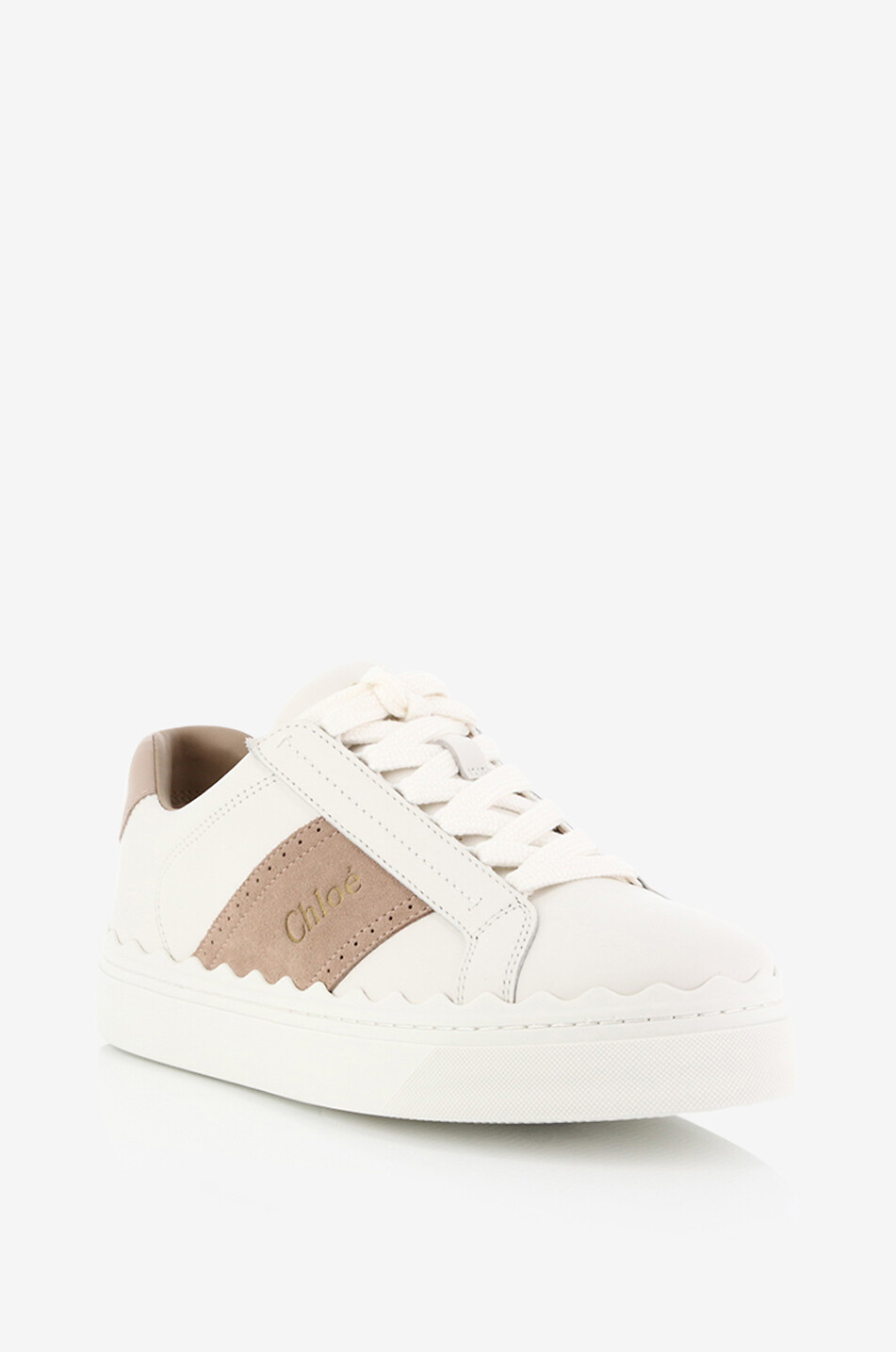 CHLOE Lauren leather and suede low-top sneakers Women MULTI COLOURED 1
