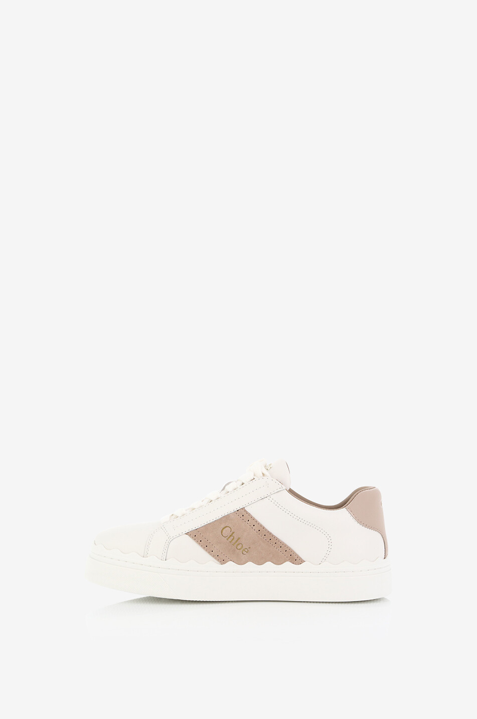 CHLOE Lauren leather and suede low-top sneakers Women MULTI COLOURED 3