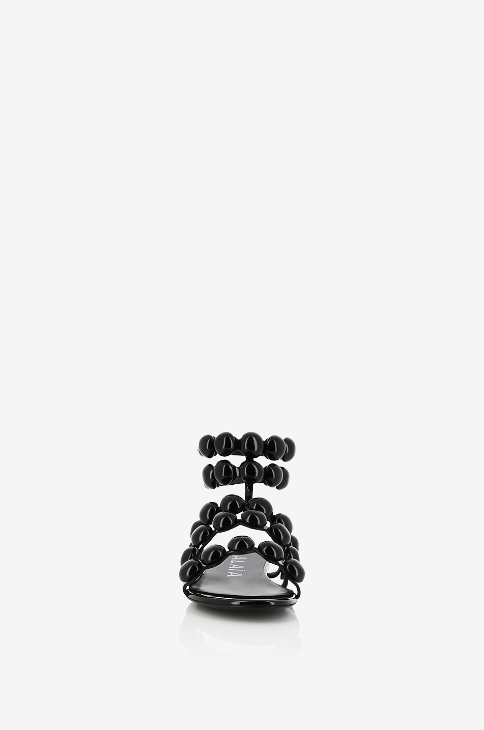 ALAÏA Bombe 5 patent leather flat sandals Women BLACK 2