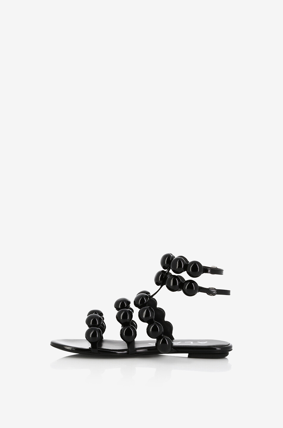 ALAÏA Bombe 5 patent leather flat sandals Women BLACK 3