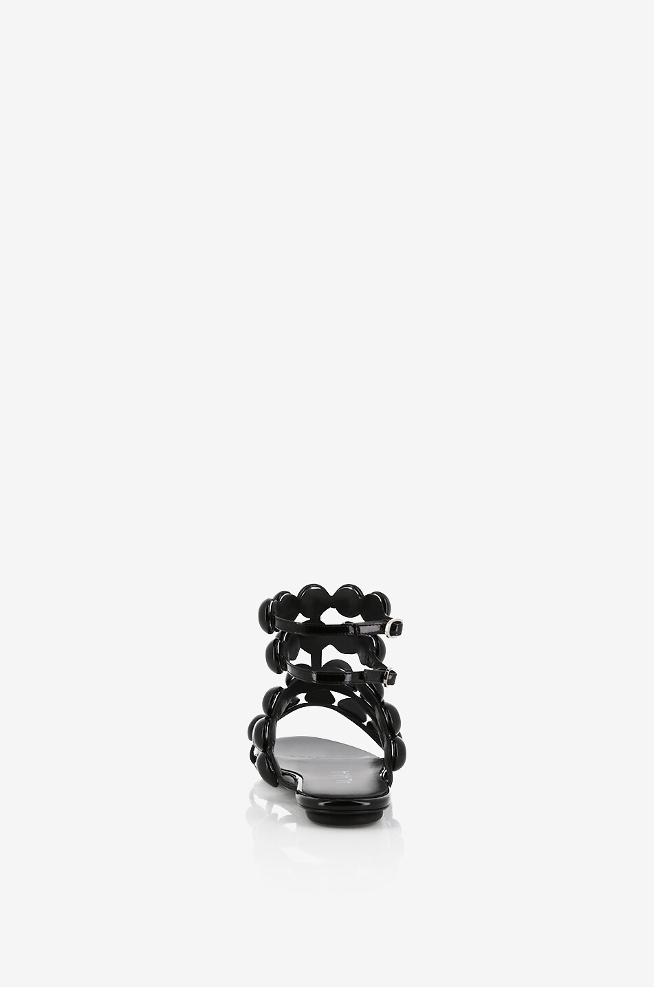 ALAÏA Bombe 5 patent leather flat sandals Women BLACK 4