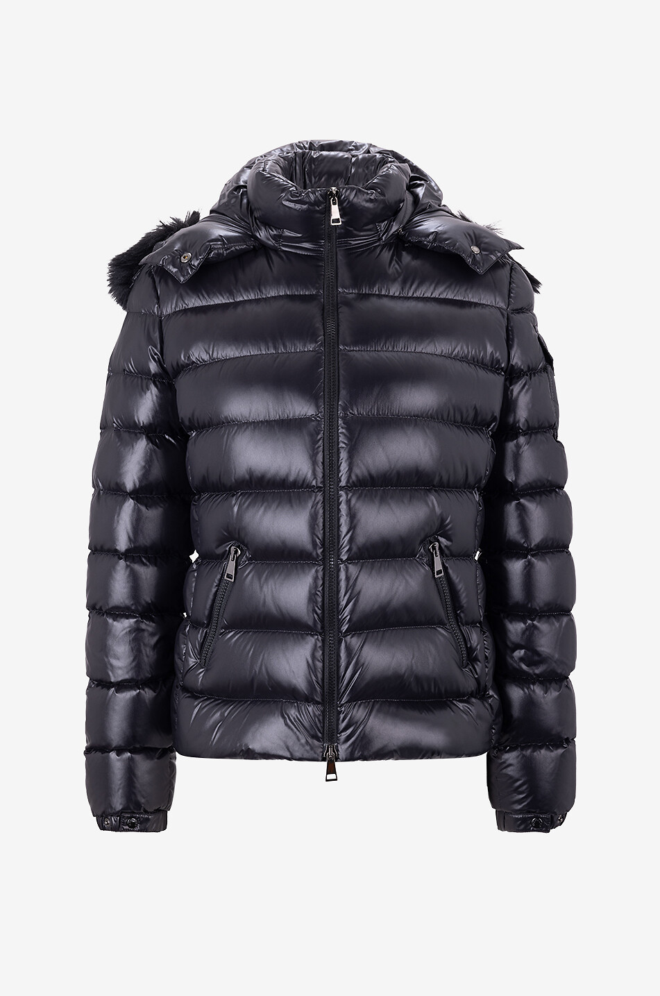 Kurze Daunenjacke mit Plüsch an der Kapuze Badyf