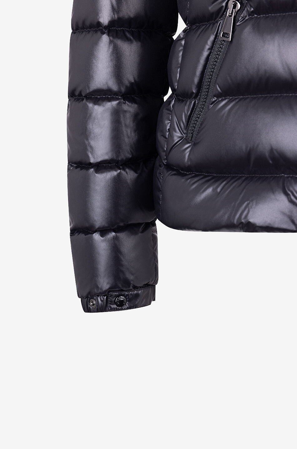MONCLER Kurze Daunenjacke mit Plüsch an der Kapuze Badyf Damen SCHWARZ 3