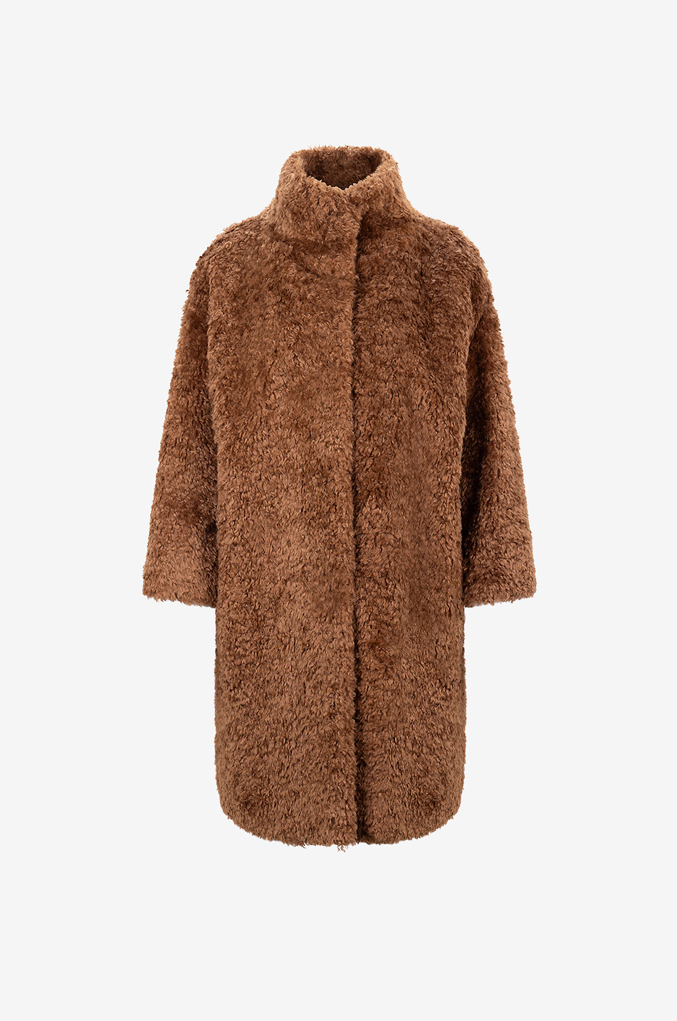 Halblanger Mantel aus Kunstpelz