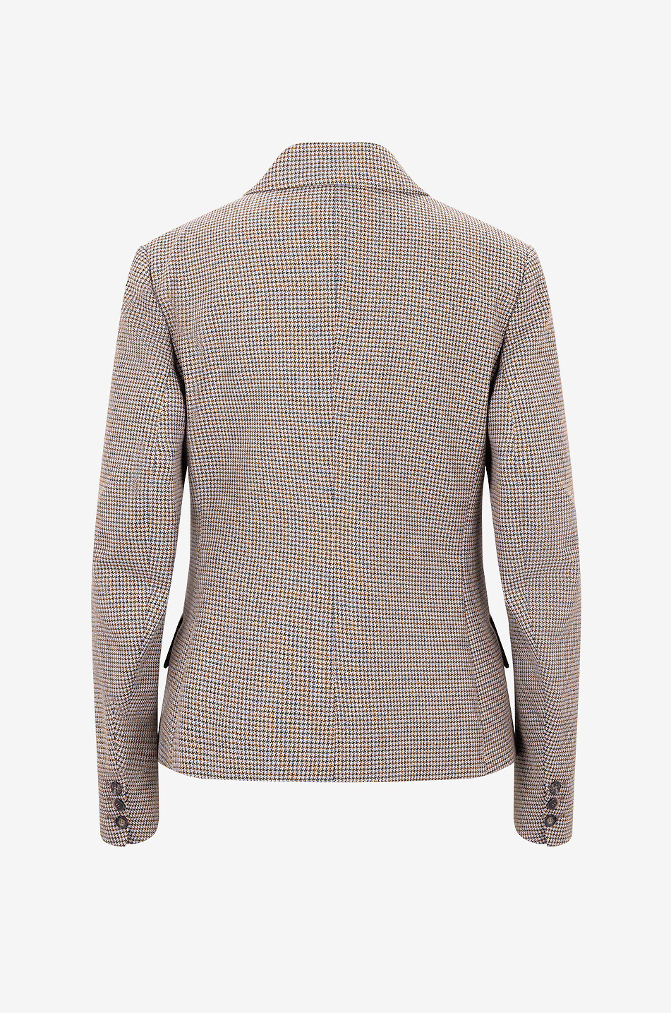 Blazer en laine à boutonnage simple et motif pied-de-poule