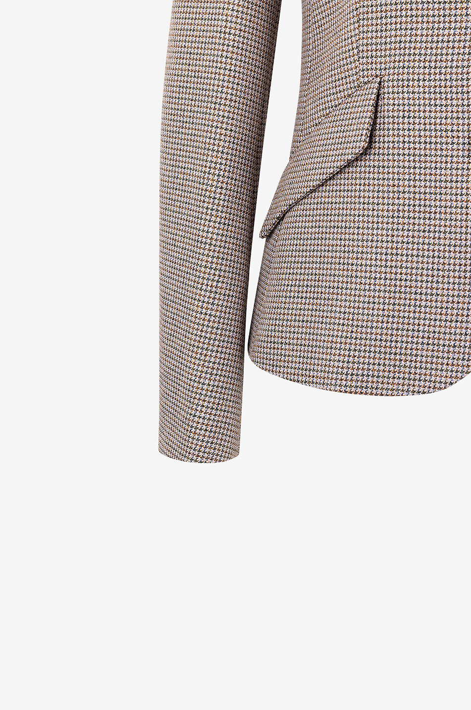 Blazer en laine à boutonnage simple et motif pied-de-poule