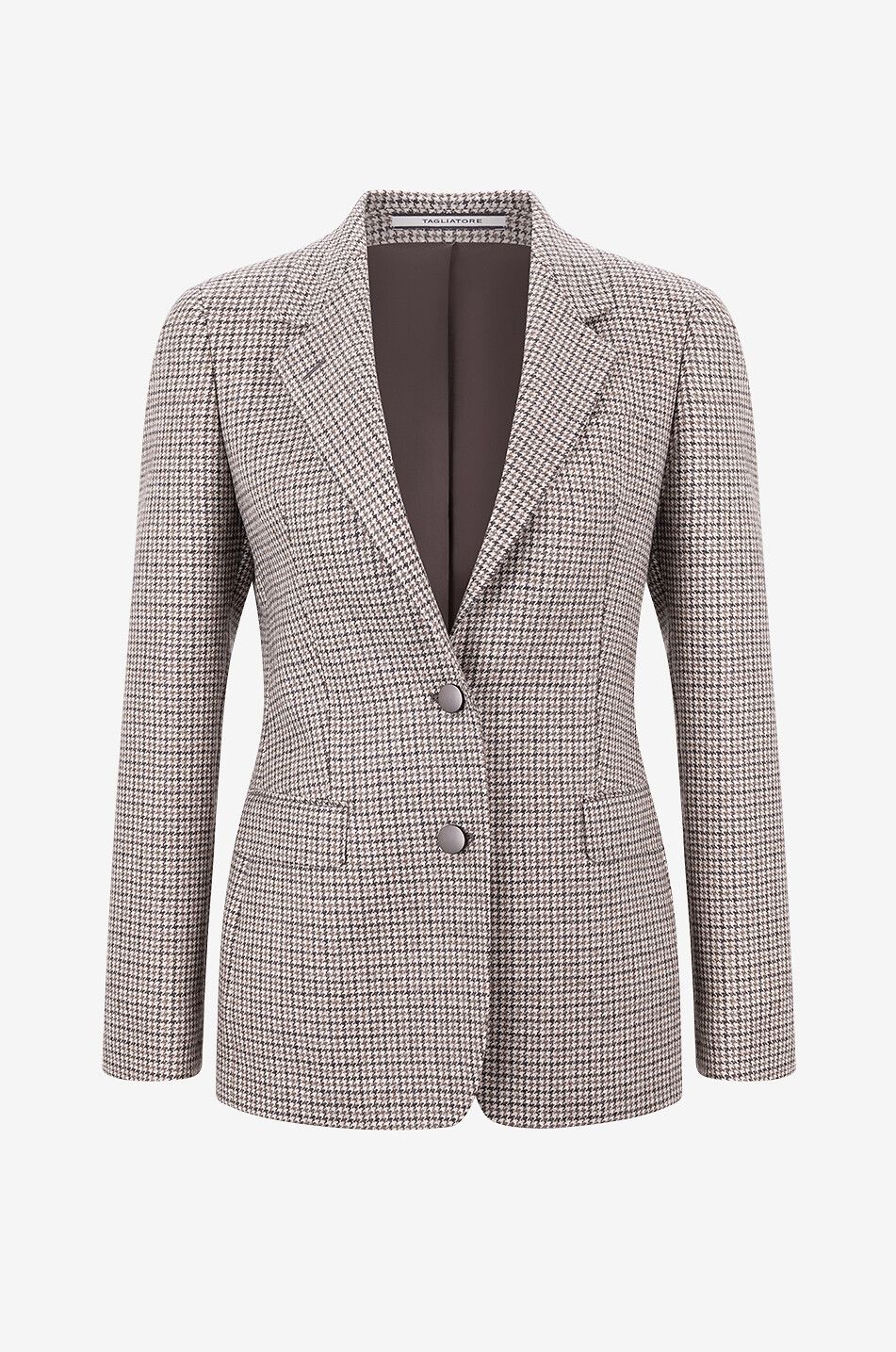 Blazer en laine vierge cintré pied-de-poule Parigi