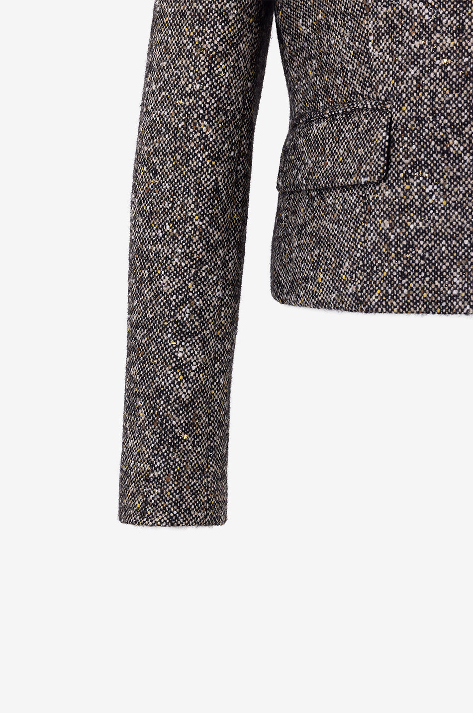 TAGLIATORE Veste droite en tweed chiné Brandie Femme NOIR 3