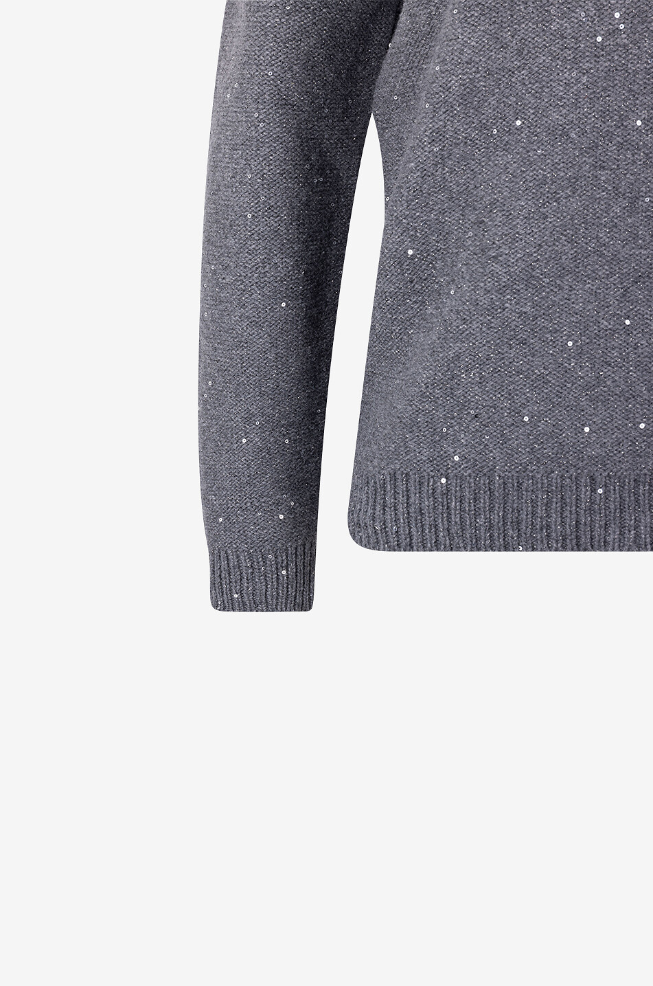 Pull en laine et cachemire à col V et sequins