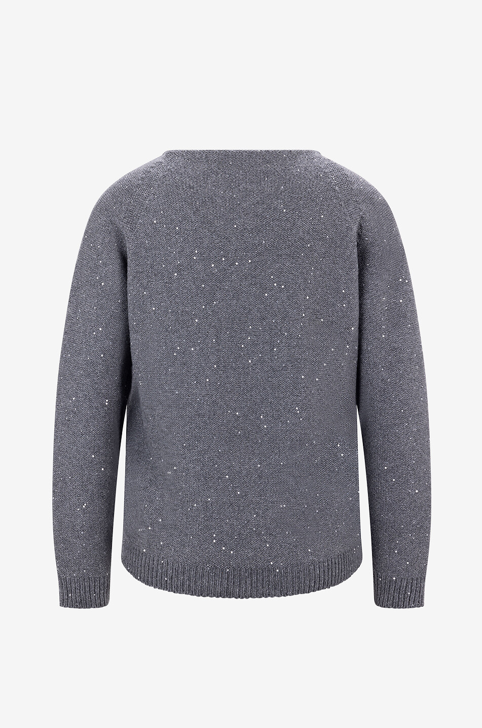 GRAN SASSO Pull en laine et cachemire à col V et sequins Femme GRIS FONCÉ 2