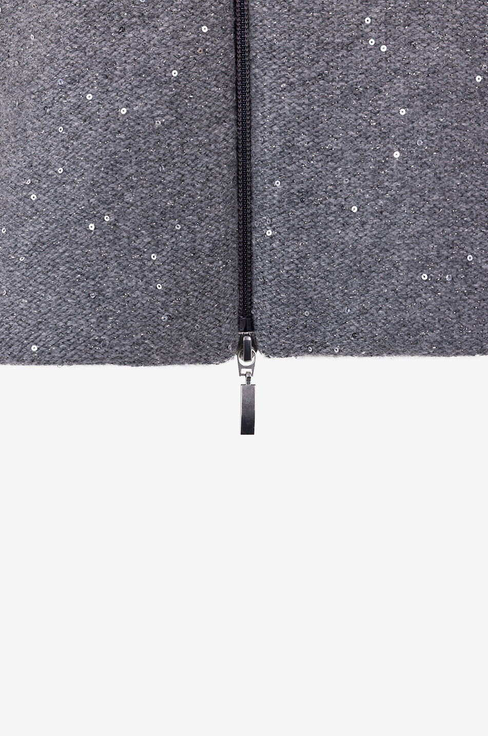 GRAN SASSO Gilet en maille à sequins et tissu technique à capuche Femme GRIS FONCÉ 3