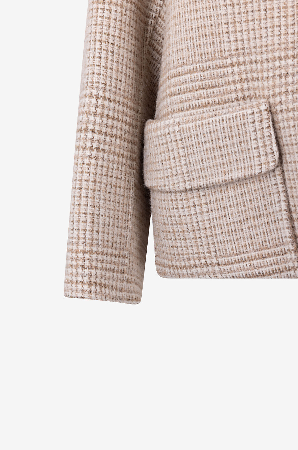 MANZONI 24 Karierte Hemdjacke mit Kunstpelzkragen Damen BEIGE 3