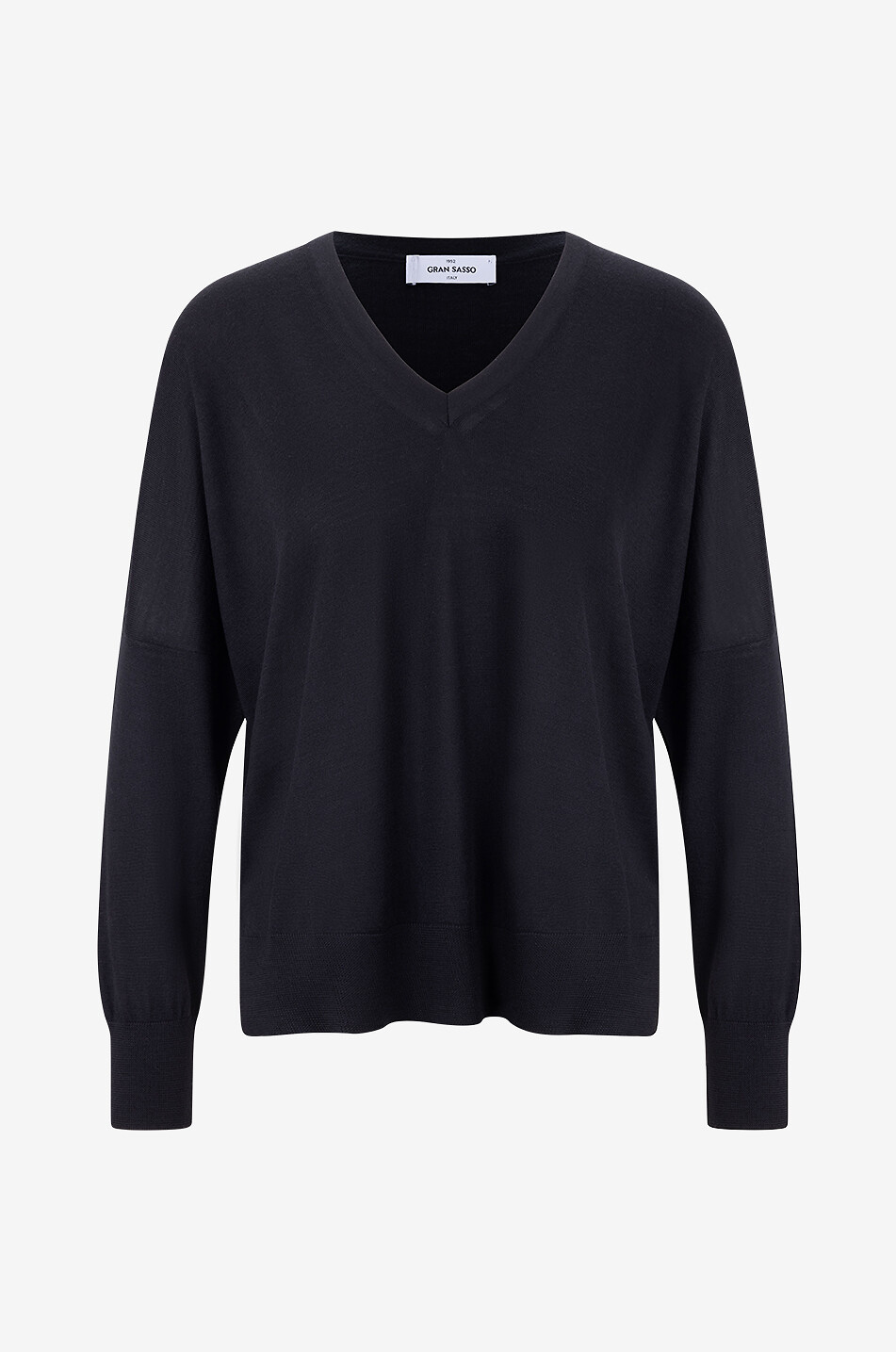Virgin wool loose V-neck jumper