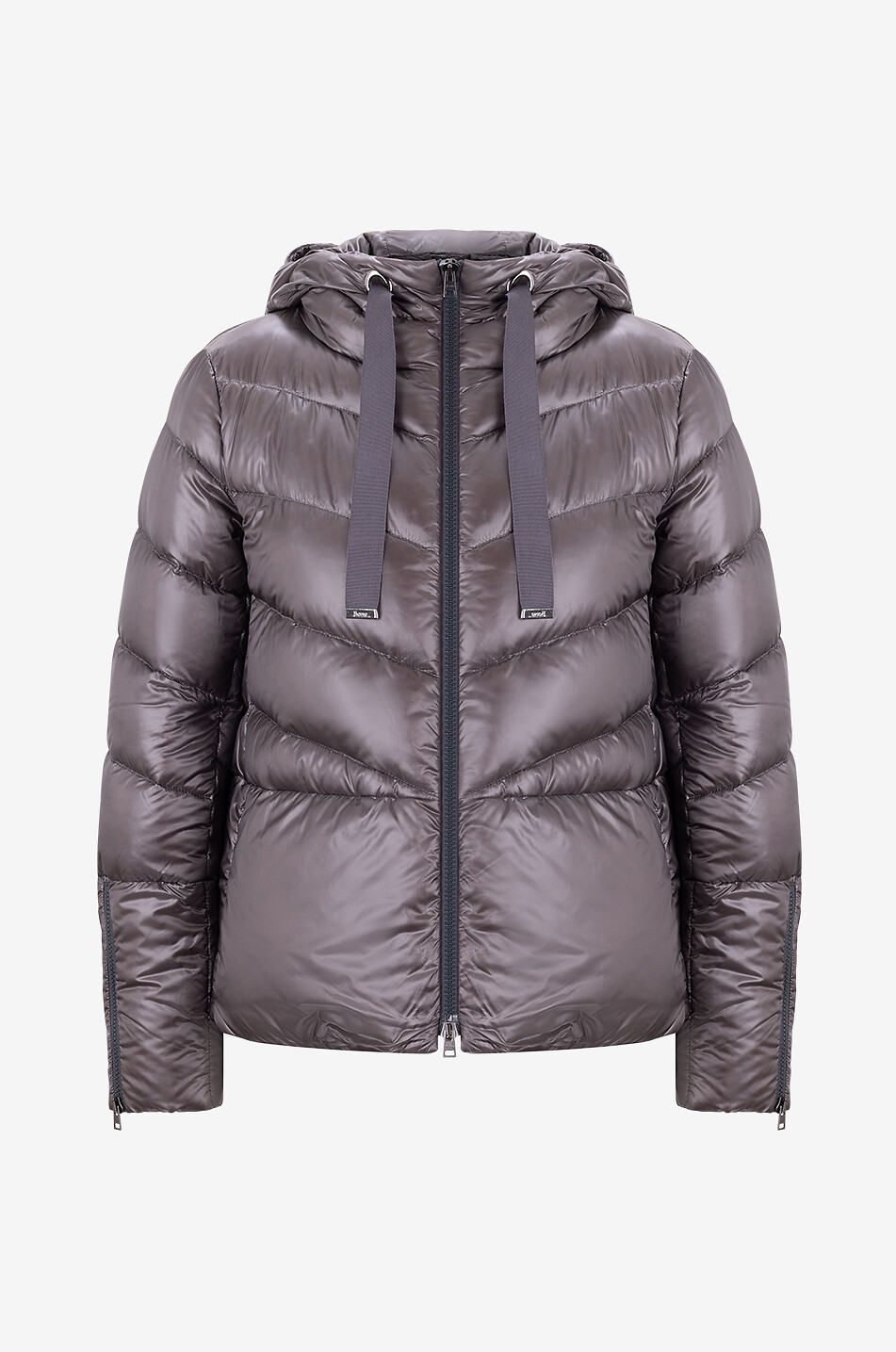 Kurze Daunenjacke mit Kapuze