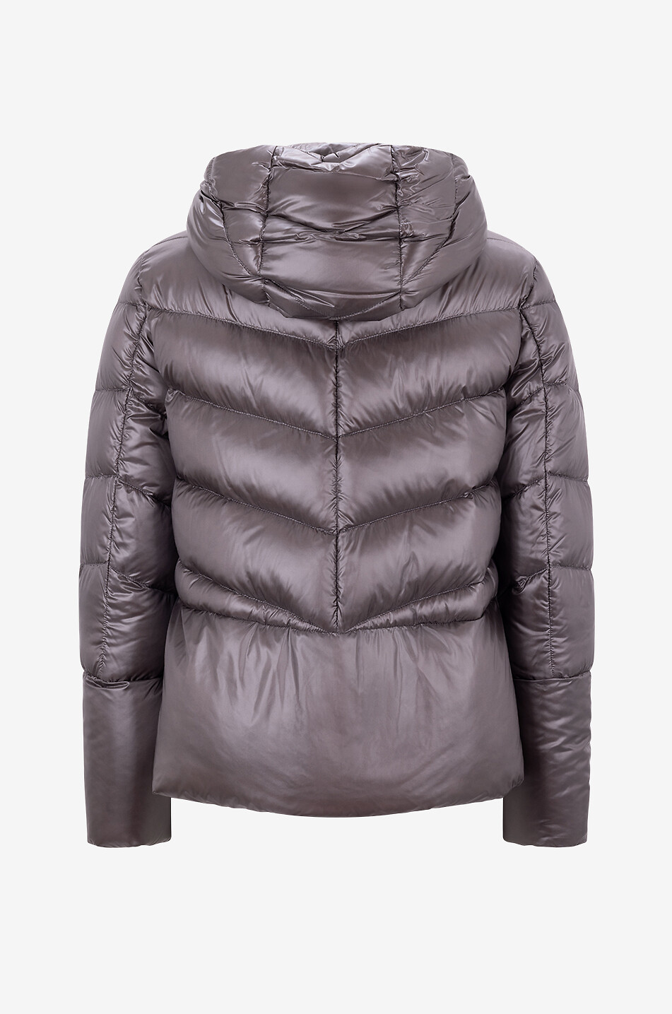 Hooded short down jacket