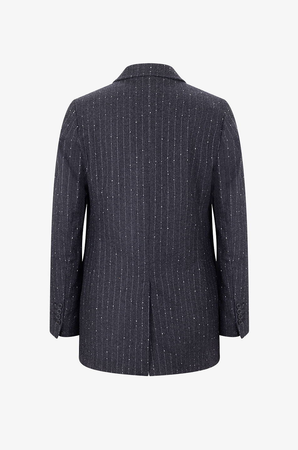HERNO Blazer en laine droit à rayures milleraie scintillantes Femme GRIS FONCÉ 2