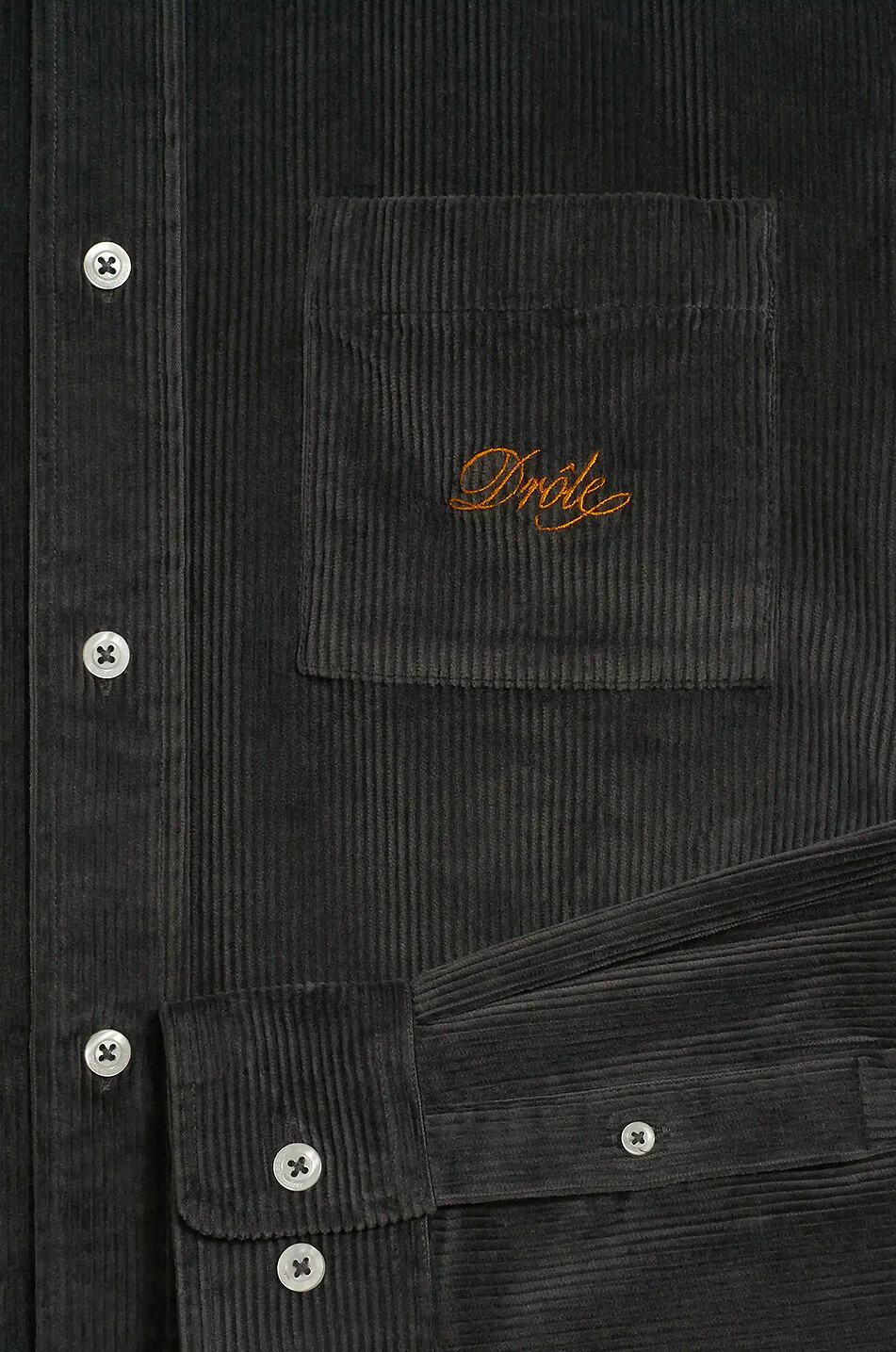DROLE DE MONSIEUR Hemdjacke aus Cord La chemise Drôle. Herren DUNKELGRAU 2