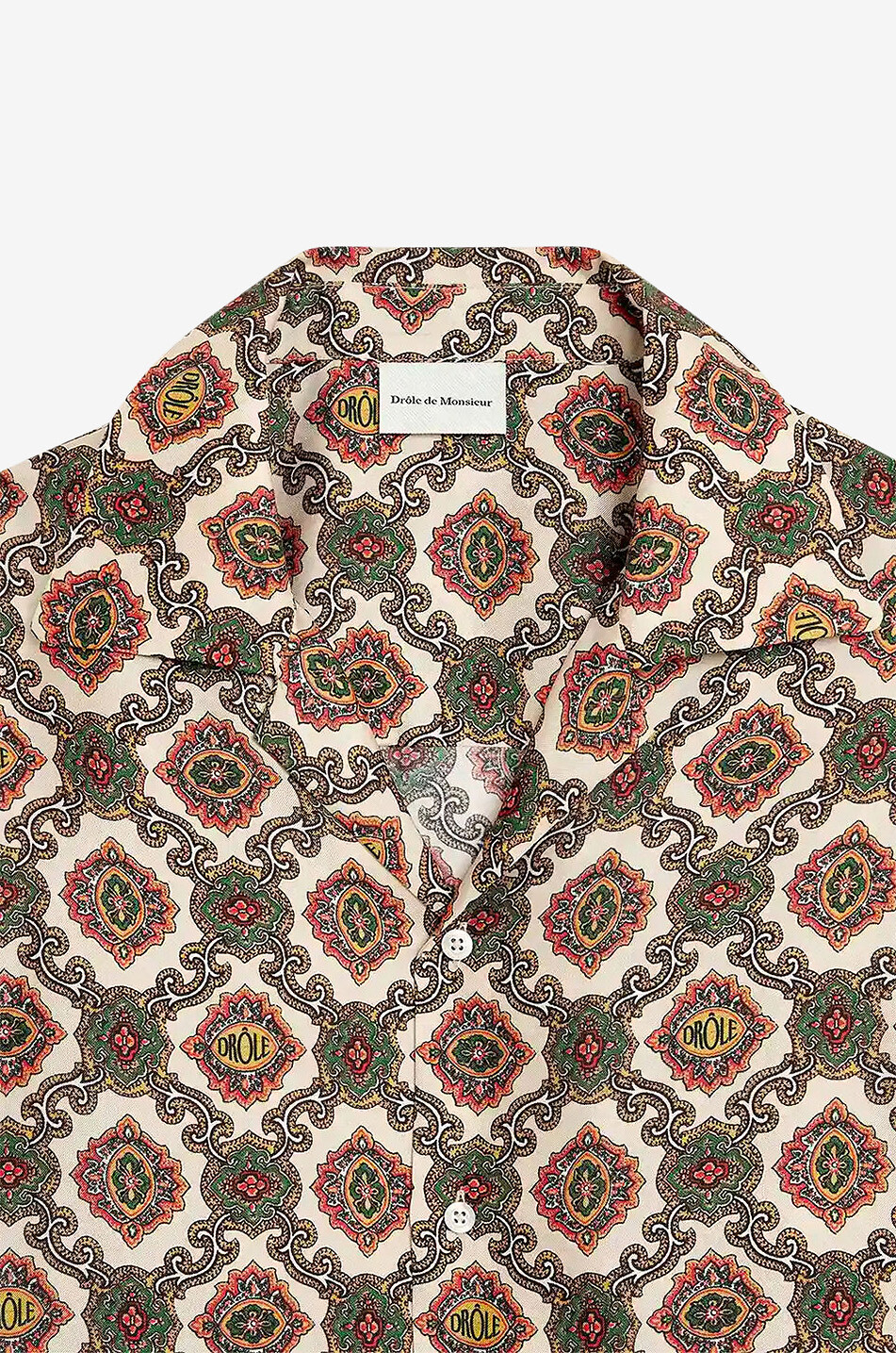 DROLE DE MONSIEUR La chemise Renzo. printed silk shirt Men BEIGE 2