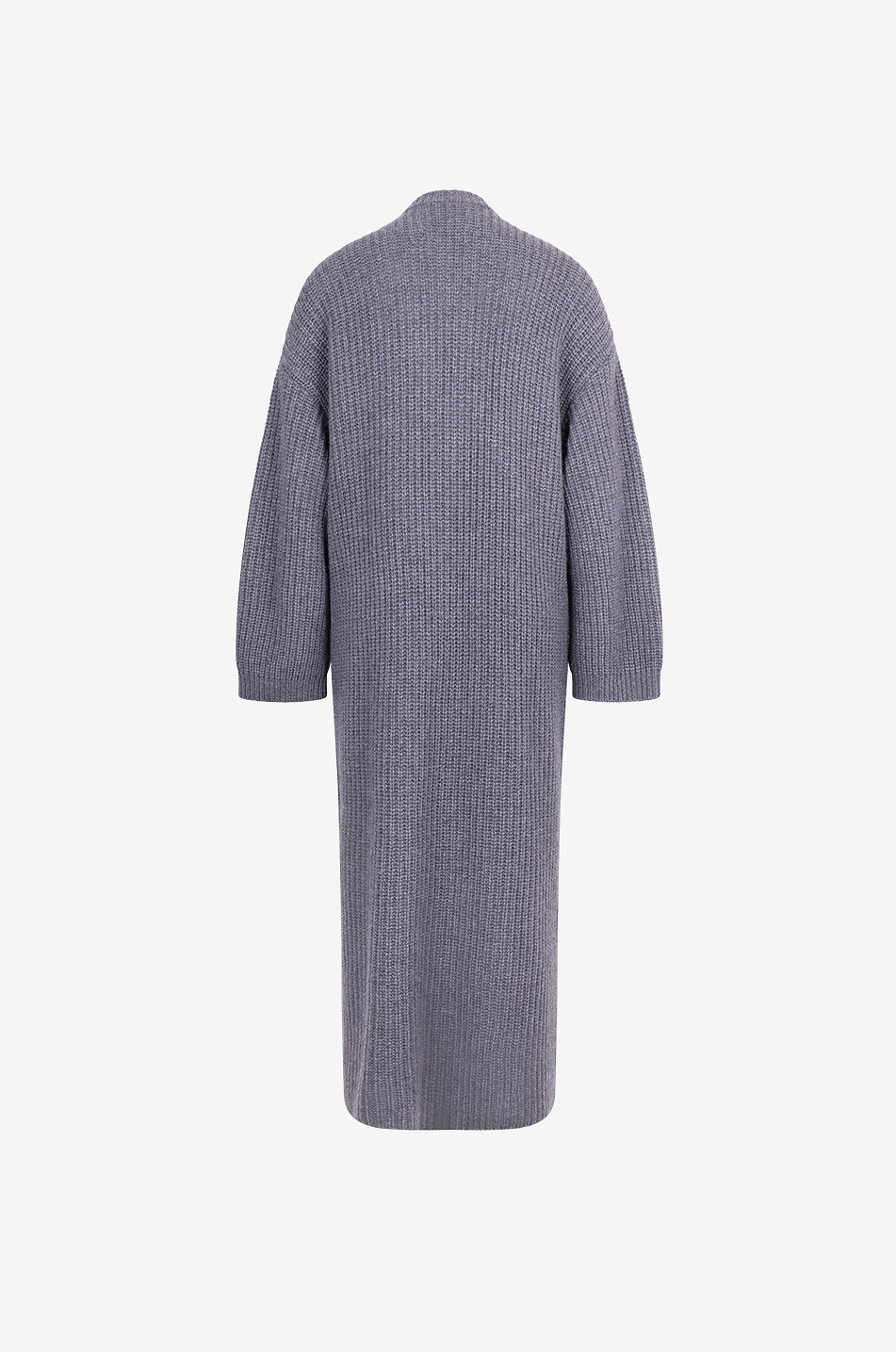 Manteau asymétrique en maille côtelée de cachemire Elodie