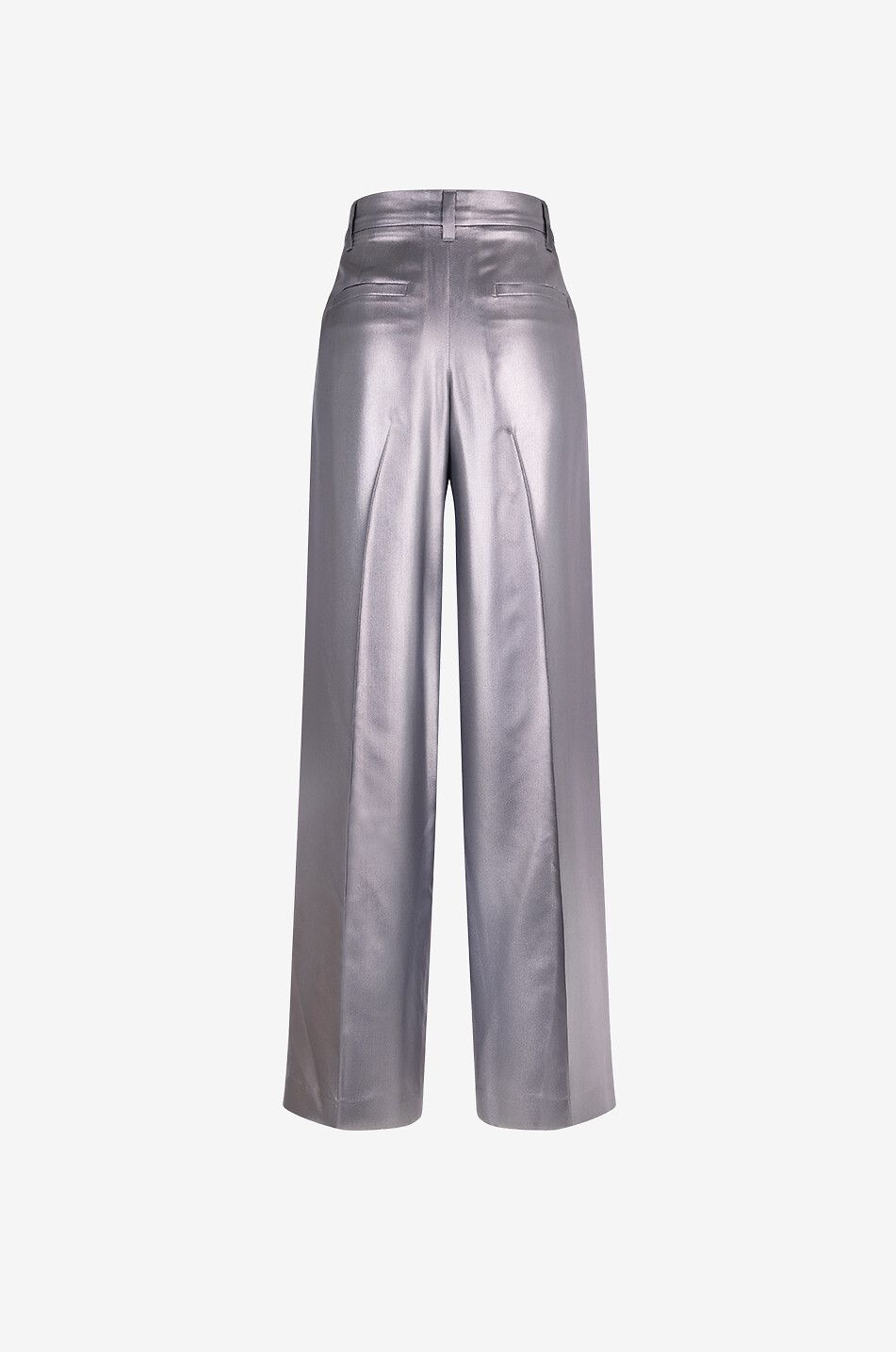 Relaxed Tailored silk twill lamé trousers with waistband tucks