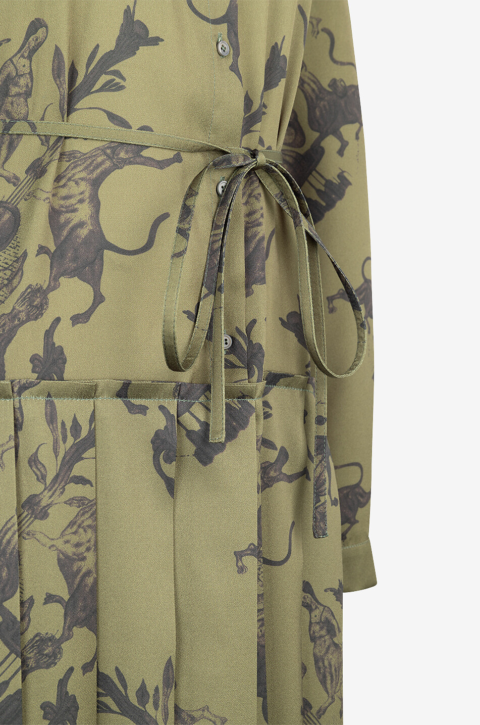 Plissiertes Midi-Hemdkleid mit Print Fabula Vitae