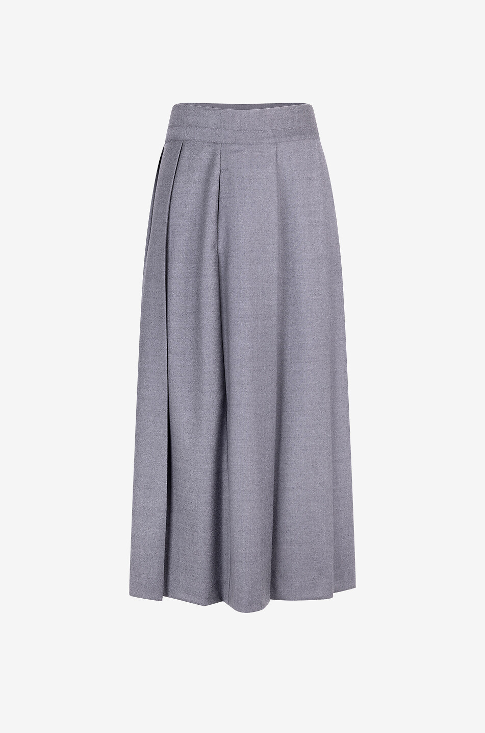 Jupe midi plissée en flanelle de laine Palk