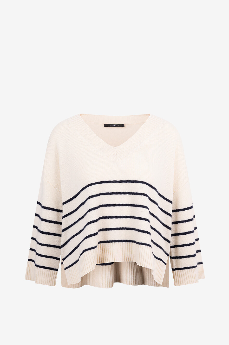 Pull boxy à col V en cachemire Leva