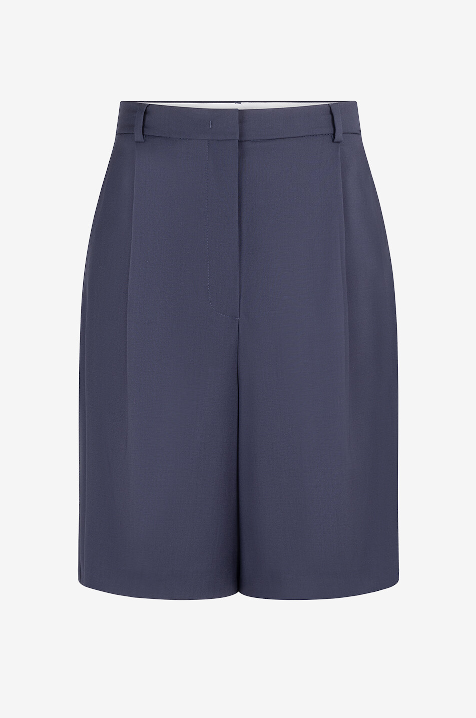 WEEKEND MAX MARA Short à pinces en drap de laine Belbo Femme BLEU FONCE 1