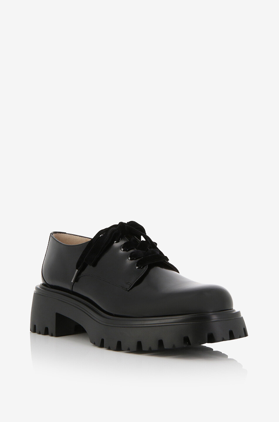 STUART WEITZMAN Derbys aus gebürstetem Leder mit Samtschnürsenkeln Emerson 25 Damen SCHWARZ 1