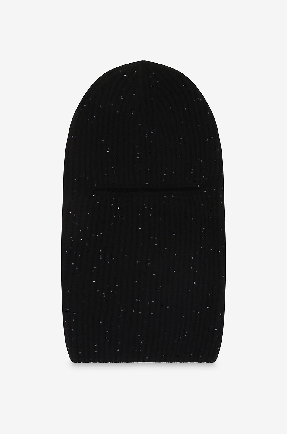 Gerippte Sturmhaube aus Platinum-Faden mit Pailletten