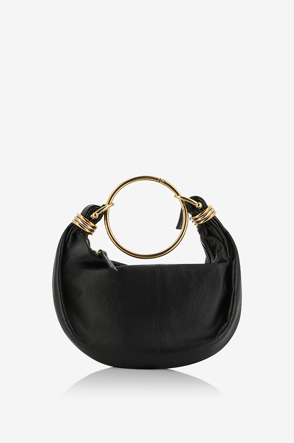 Sac à main en cuir grainé Bracelet Hobo Small