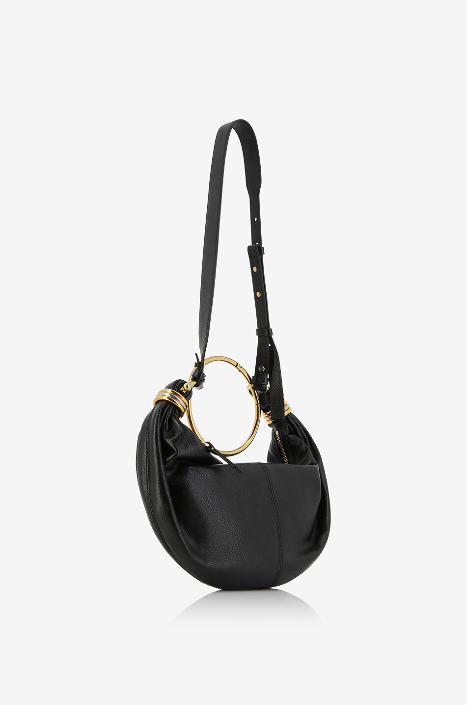 CHLOE Sac à main en cuir grainé Bracelet Hobo Small Femme NOIR 2