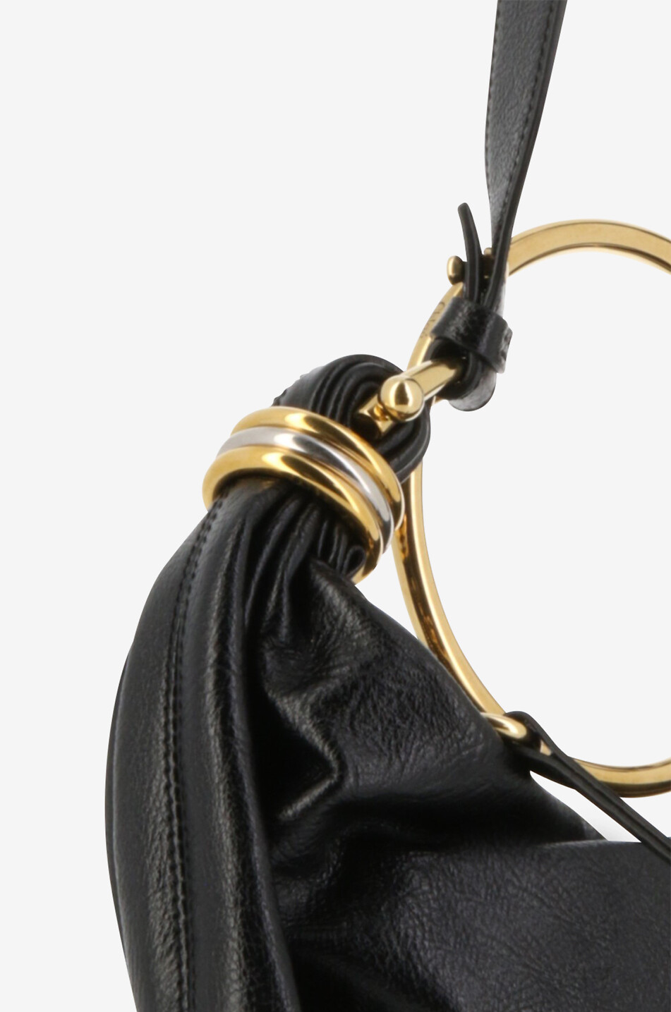 CHLOE Sac à main en cuir grainé Bracelet Hobo Small Femme NOIR 5