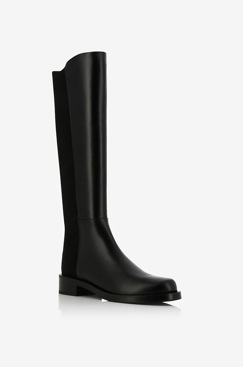 STUART WEITZMAN Halfnhalf Bold 25 flat smooth elather boots Women BLACK 1
