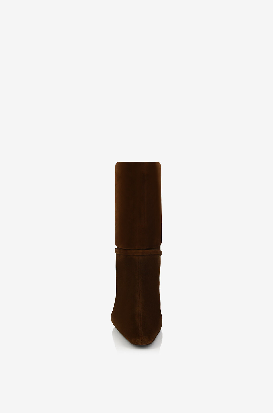 SAINT LAURENT PARIS Bottines à talon aiguille en daim Niki 90 Femme MARRON 2