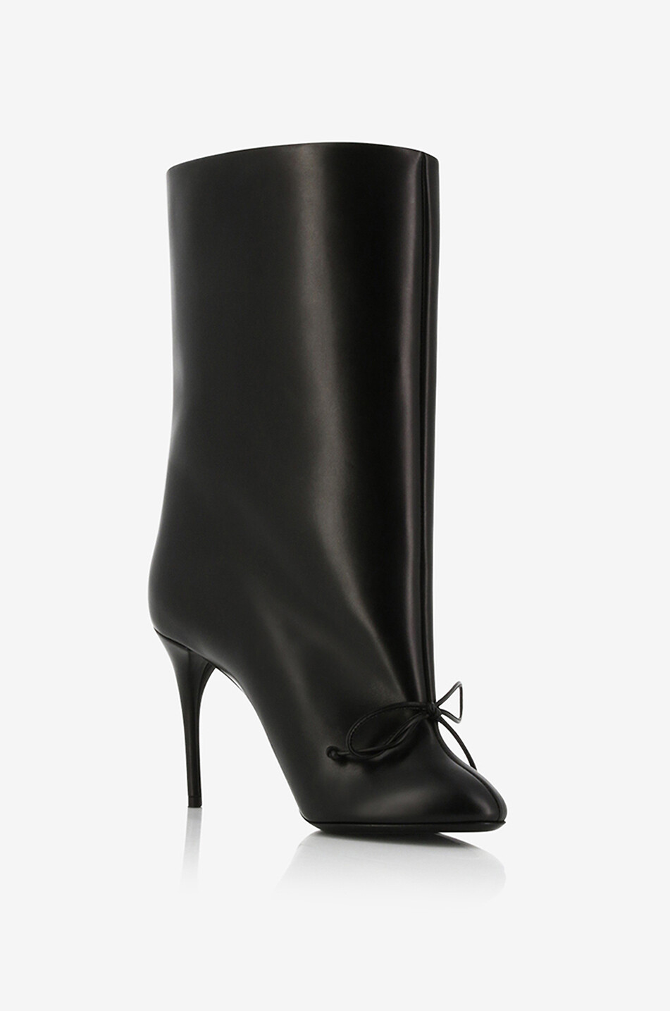 Bottines à talon en cuir lisse Décolleté 90