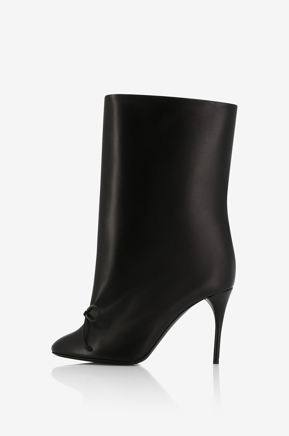 Bottines à talon en cuir lisse Décolleté 90