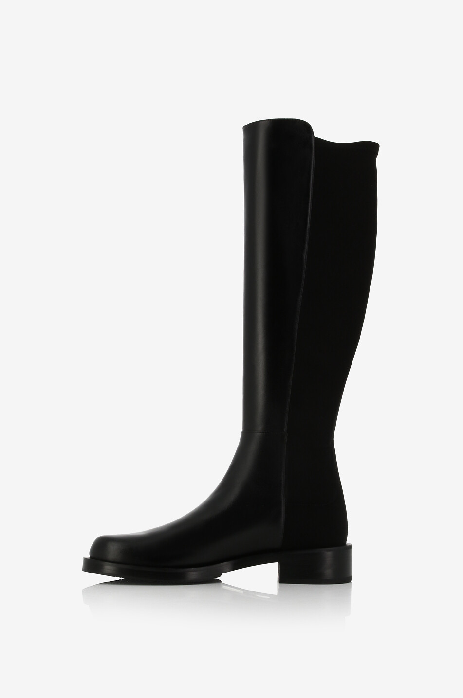 STUART WEITZMAN Halfnhalf Bold 25 flat smooth elather boots Women BLACK 3