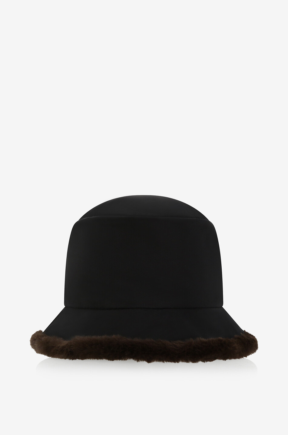 Chapeau cloche en nylon et peluche