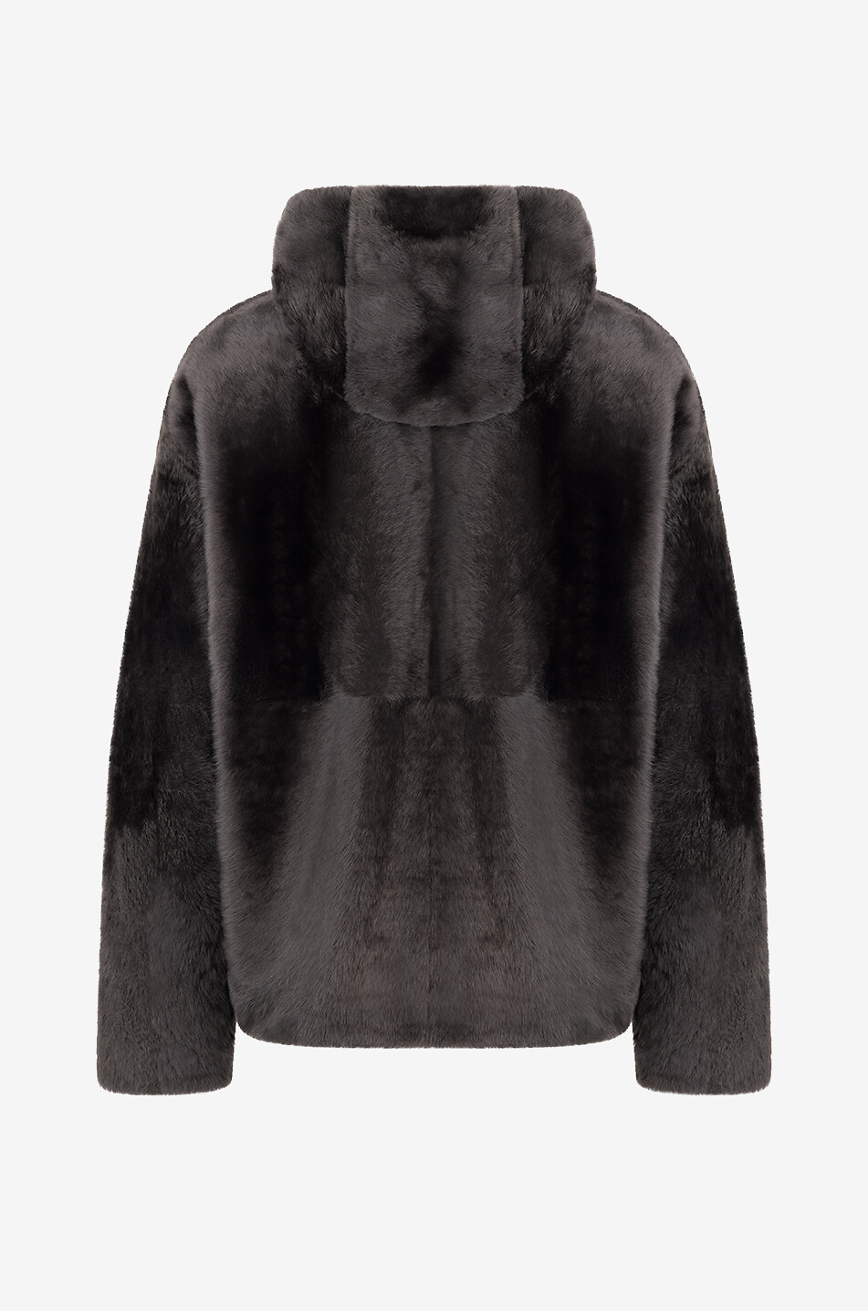 Blouson zippé à col montant en peau lainée Lacon