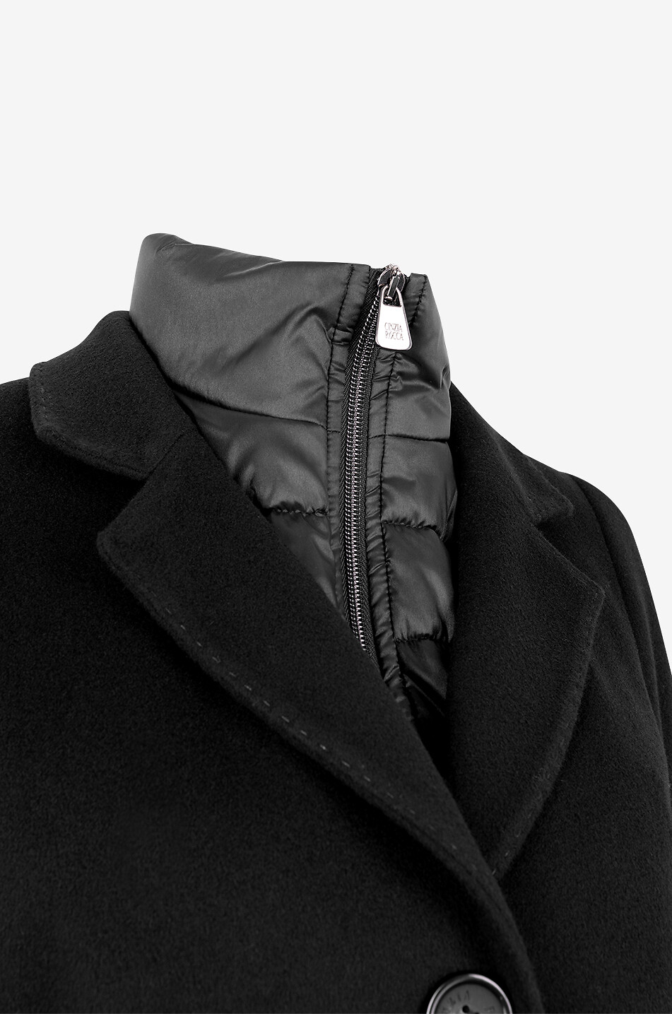 Black three quarter coat best sale