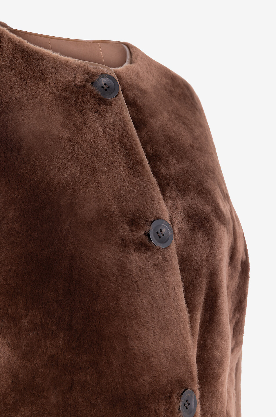 Veste courte réversible en peau lainée Lucine Lacon