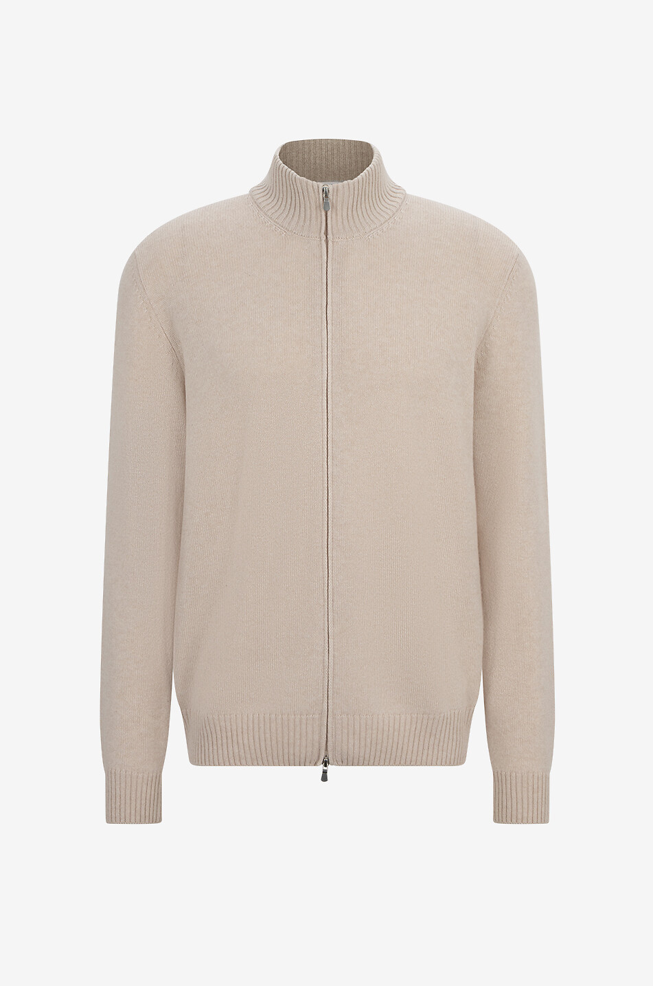 Cardigan zippé à col montant en cachemire